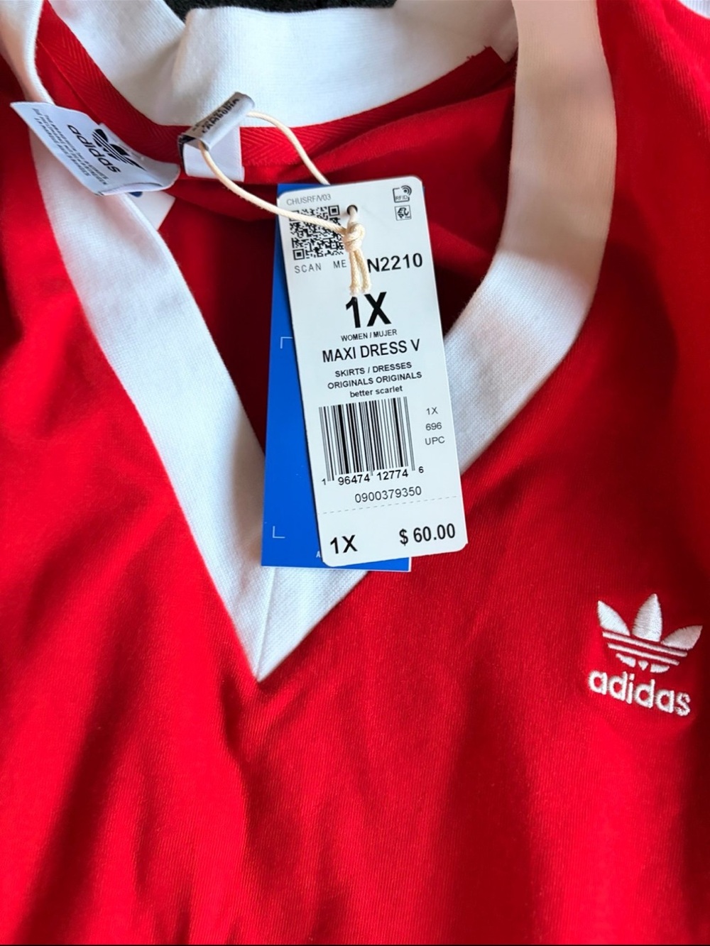 Adidas Red Maxi Dress with slit - Picture 2 of 5